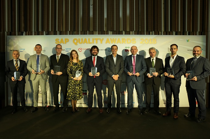Galardonados durante la entrega de premios de los SAP Quality Awards 2018
