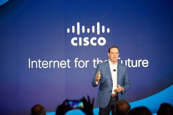Chuck Robbins durante la presentación de las novedades de Cisco en San Francisco (EE.UU.)