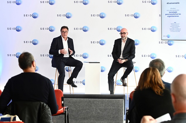 Josep Benito, CEO de Seidor, e Iván González, director corporativo de Marketing y Comunicación de Seidor.