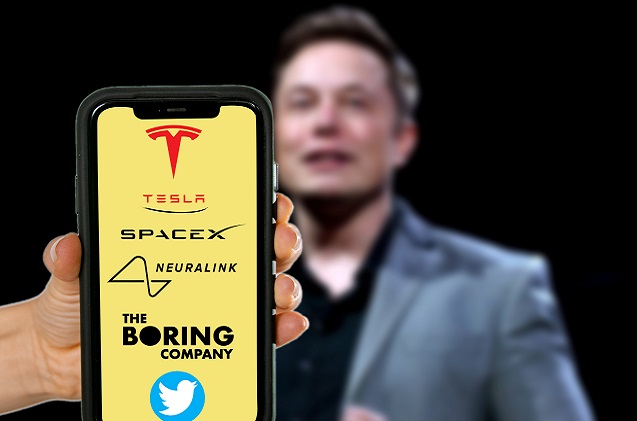 MADURAI, INDIA 2022 MAY 23 : Elon musk’s own companies logos on